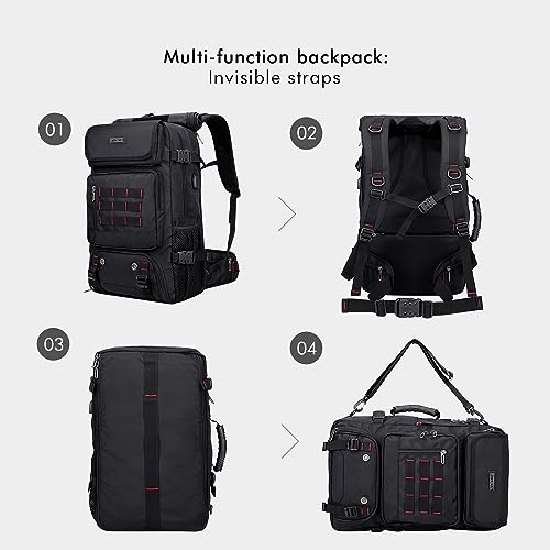 WITZMAN Carry-On Travel Backpack for Men - Nylon Duffle Backpack with Multi-Organization and Hanging Toiletry Bag