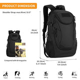 HUNTVP 25L Tactical Backpack Rucksack WR Tactical Assault Pack Military Bag (Black)