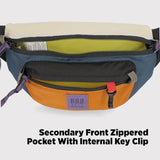 Topo Designs Mountain Waist Pack – Durable Lightweight Hip Pack, Shoulder Sling Bag for Daily Essentials, Adjustable Fit, 2 Storage Pockets, 410D Nylon Ripstop, 2L capacity (Black/Natural)