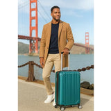 World Traveler Dejuno Beaumont Lightweight Hardside Expandable Spinner Luggage, Teal, Carry-On