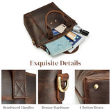 S-ZONE Genuine Leather Satchel Bags for Women Crossbody Tote Top-Handle Handbags Shoulder Purse Medium