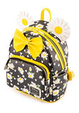 Loungefly Minnie Mouse Daisies Mini Backpack BlackWhiteYellow