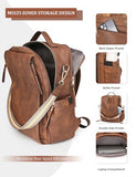 Dora & Liz Leather Laptop Backpack for Women, 15.6 Inch Travel Computer Bag