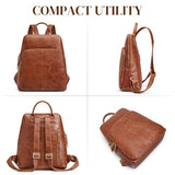 S-ZONE Small Leather Backpack for Women Fashion Designer Purse Anti-theft RFID Travel Bag