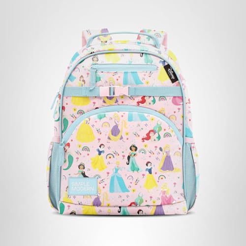 Simple Modern Medium Disney Toddler Backpack for School Girls and Boys | Kindergarten Elementary Kids Backpack | Fletcher Collection | Kids - 15" tall | Princess Rainbows