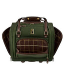 London Fog Nottingham 15 Inch Under the Seat Bag with Wheels, Olive Chestnut