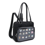 Oxford Ita Bag Crossbody Shoulder Bag Satchel Messenger Backpack Multi-Purpose Pins Display