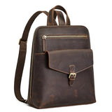 S-ZONE Small Leather Backpack Purse for Women Vintage Casual Daypacks Travel Rucksack Handbag