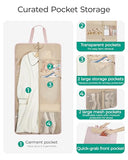 BAGSMART Garment Bags for Travel Foldable Carry on Suit Carrier for Hanging Clothes Stylish Dress Carrier Large Convertible Weekender Garment Bags for Women Men