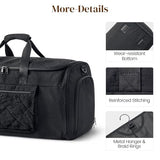 S-ZONE Garment Duffle Bags for Travel Carry on Convertible 2 in 1 Suit Bags Hanging Suitcase with Toiletry Bag 50L