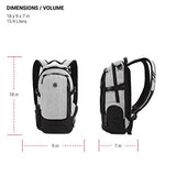 SwissGear 3598 Backpack, Narrow Daypack, Ideal for Commuting and School, Light Grey/Heather