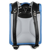 Alzoear Ransel Randoseru Backpack Semi-automatic satchel Japanese school bag for girls and boys PU leather BlackBlue