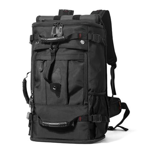 YOUMIAN Large Capacity For Travel Hiking Sports Carry On Backpack Durable Convertible Duffle Bag Laptop airplane (Black, 60L-Large DualMainOpening)