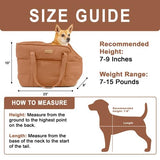 NoblePup Plush Dog Purse Carrier for Small Dogs, Soft Dog Tote Bag with Safety Harness Clip, Cozy Pet Carrier for Dogs Under 15 lbs, Comfortable Dog Shoulder Carrier for Travel, Brown