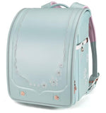 IwaiLoft Ransel Randoseru Backpack Automatic Satchel Japanese School Bag Cherry Blossom Sakura Embroidery PU Bookbag (Light Green)