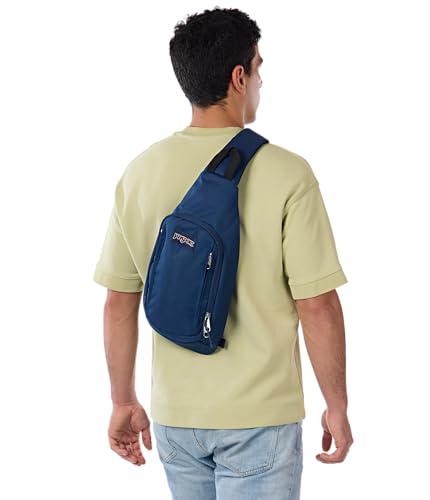 JanSport Move Sling Crossbody Bag – Main Compartment, Zippered Front Pockets, Adjustable Shoulder Strap, Fully Padded Back Panel, Navy