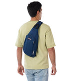 JanSport Move Sling Crossbody Bag – Main Compartment, Zippered Front Pockets, Adjustable Shoulder Strap, Fully Padded Back Panel, Navy