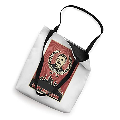 Obey and Work Stalin SOVI8 Vintage Propaganda. Tote Bag