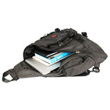 Kawei Knight Large Sling Bag Laptop Backpack Cross Body Messenger Bag Shoulder Travel Rucksack (A-Black)