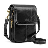 S-ZONE Vegan Leather Small Crossbody Bags for Women Trendy Cell Phone Purses Womens Wallet with Adjustable Strap Card Slots