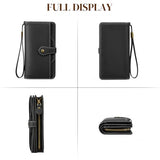 S-ZONE Wallets for Women Leather RFID Blocking Small Phone Wristlet Purse with Card Slots Womens Wallet Card Holder