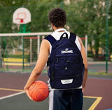 Spalding Basketball Backpack Sports Bag | Large Navy Backpack with Shoe and Ball Compartment | Use for Sport Accessories and Stuff | Basketball Gifts for Sports Players