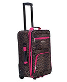 Rockland Jungle Softside Upright Luggage Set, Pink Leopard, 4-Piece Set (14/29/24/28)
