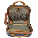 World Traveler Gatsby Vintage Style 2-Piece Hardside Carry-On Retro Train Case Spinner Luggage Set - Navy