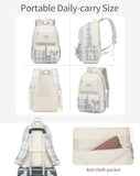 VANKANY Teen Girl School Backpack, Cute Bookbag with Laptop Compartment for Big Student Women College Mochilas Escolares para Niñas (Beige)