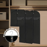 LXLOVESM Dress Bags for Gowns Long, 60'' Garment Bags for Hanging Clothes, Suit Bag Cover for Storage and Travel (Black)
