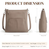 S-ZONE Leather Crossbody Bags for Women RFID Blocking Travel Purse Designer Shoulder Handbags Adjustable Strap