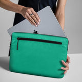 Incase Compact Laptop Sleeve with Flight Nylon - 16 Inch MacBook Pro and Laptop Case – Slim Computer Sleeve with Faux Fur Lining, Front Accessory Pocket with Zipper - Ocean Jade