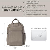 Baggallini Commuter Laptop Backpack - Lightweight 15x11 Travel Backpack w/RFID & Luggage Sleeve