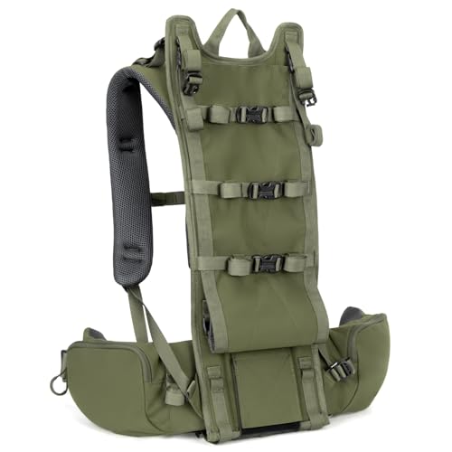 MOXULE Hunting Backpack Frame - Lightweight Aluminum Pack Frame for Backpacking, Hiking, Meat-Hauling, Large Load Hunting Green