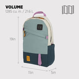 Topo Designs Daypack Classic Backpack – Daily Carry Pack Designed in Denver, Functional Travel Bag, Recycled Nylon, 2 Padded Laptop Sleeves, 21L (Sage/Pond Blue)