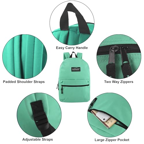 Trail maker Classic 17 inch Backpacks with Adjustable Padded Straps | School Backpacks for Girls, Boys (Aqua)