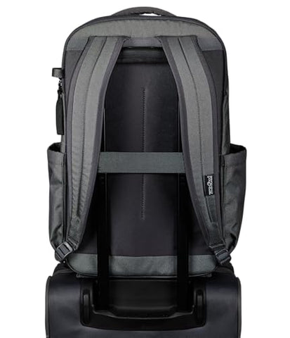 JanSport Good Latitude Travel Pack 30L – Water-Resistant Carry On Backpack – 16 Inch Padded Laptop Sleeve & Luggage Strap Weekender Bag, Smokey Grit
