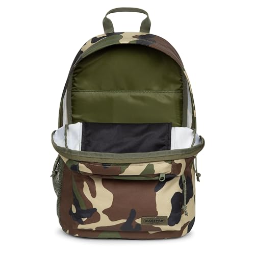 EASTPAK Padded Double – 24L Squared Backpack with Dual Front Pockets, 13” Laptop Sleeve, Bottle Holder & Padded Straps, Camo