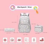 ZHANAO Daisy Backpack for Girls,Bookbag with Lunch Box Kids School Bag Set 3pcs Flower Backpack Set School Daypack Teens Girls