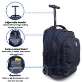 J World Sunny Rolling Backpack for Kids. Roller Bag With Wheels, Black