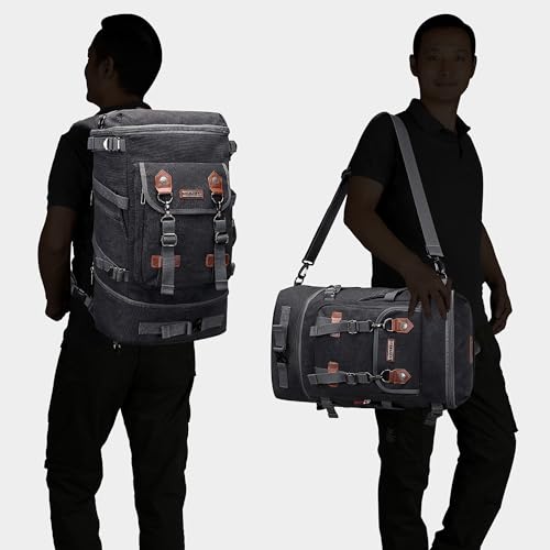 WITZMAN Canvas Travel Backpack Large Laptop Bags Convertible Shoulder Rucksack Toiletry Bag for Men Large Capacity Hanging Dopp kit