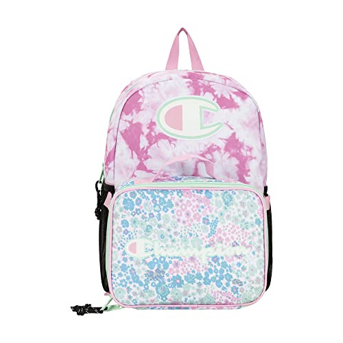 Champion 2-Piece Munch Backpack with Lunch Box Kit Bag (Blue/Pink)