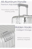 HotWay 20 Inch All Aluminum Carry On Luggage with Wheels, Hard Shell Zipperless Suitcase with TSA Locks, Silver Travel Luggage (22x14x9 Airline Approved)