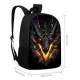 UIACOM Dragon School Backpack Cool Fire Dragon Bookbag for Teens Kids Boys Girls, Large 17 inch Elementary Junior High University School Bag, Water Resistant Casual Travel Daypack Backpack