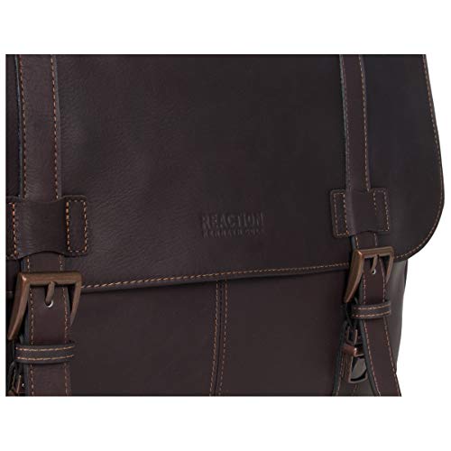 Kenneth Cole REACTION Show Business 16" Colombian Leather Business Laptop Portfolio Messenger Bag, Brown