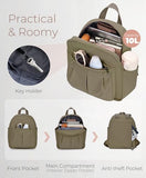 VASCHY Small Backpack for Women, Lightweight Travel Purse for Women, Waterproof Mini Backpack for Hiking, Work & Daily Use – Nylon Casual Daypack Handbag Brown