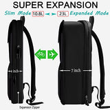 ZINZ Laptop Backpack 15 15.6 16 Inch, Expandable Computer Rucksack with Multi-Pockets Anti-Theft Travel Daypack for Men and Women,Black