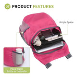 SUIKIHUM 20L Ultra Hiking-Daypack Lightweight Foldable Travel Packable Backpack for Camping Cycling Outdoor,rose Red