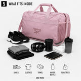 Reebok Compact Carry On Gym Duffle Bag for Women & Men, Adjustable Strap