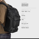 TUMI - Alpha Bravo Renegade Backpack - Travel Backpack & Laptop Bag - With TUMI Tracer - 18.5" X 12.8" X 7.0" - Black
